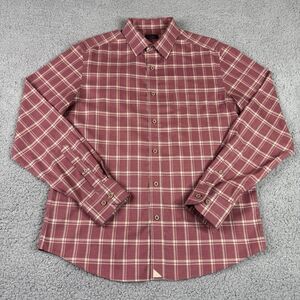 UNTUCKit Shirt Mens Large Red Check Wrinkle Free Colson Slim Fit Button Up 40929